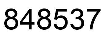 Number 848537 black image