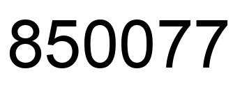 Number 850077 black image