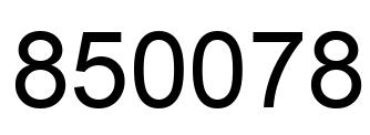 Number 850078 black image