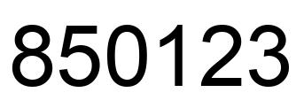 Número 850123 imagen negro