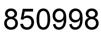 Number 850998 black image