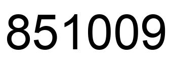 Número 851009 imagen negro