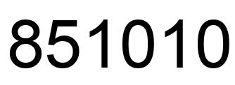 Número 851010 imagen negro
