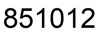 Número 851012 imagen negro