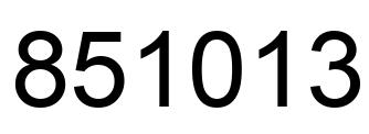 Número 851013 imagen negro