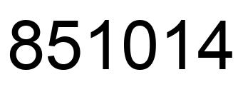 Número 851014 imagen negro
