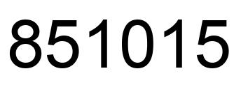 Número 851015 imagen negro