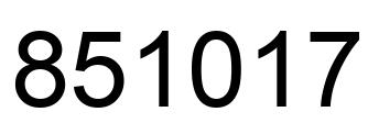 Number 851017 black image