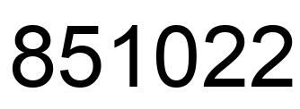 Número 851022 imagen negro
