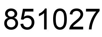 Número 851027 imagen negro