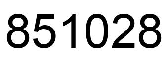 Number 851028 black image