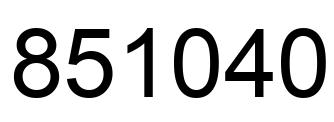 Number 851040 black image