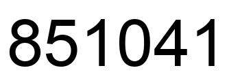 Number 851041 black image
