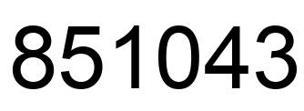 Number 851043 black image