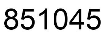 Number 851045 black image