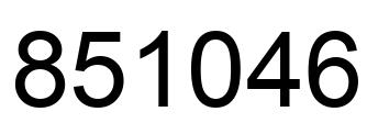 Number 851046 black image