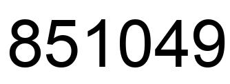 Number 851049 black image