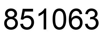 Number 851063 black image