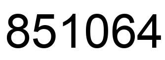 Number 851064 black image