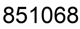 Number 851068 black image