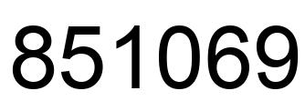 Number 851069 black image