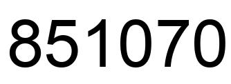 Number 851070 black image