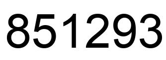 Number 851293 black image