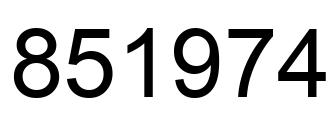 Número 851974 imagen negro