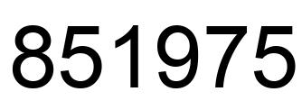 Number 851975 black image