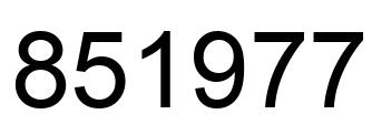 Number 851977 black image