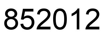Número 852012 imagen negro