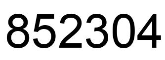 Número 852304 imagen negro