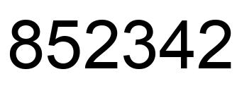 Number 852342 black image