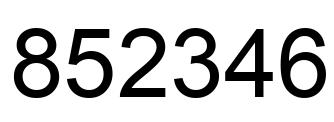 Number 852346 black image
