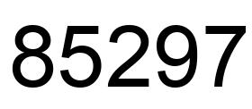 Number 85297 black image