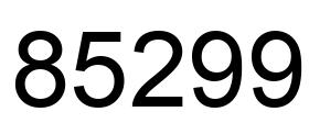 Number 85299 black image