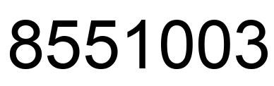Number 8551003 black image