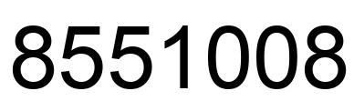 Number 8551008 black image