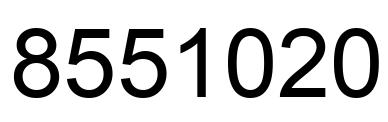 Number 8551020 black image