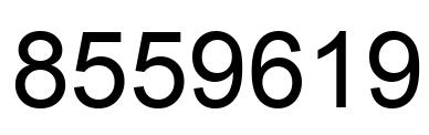 Number 8559619 black image