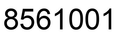 Number 8561001 black image