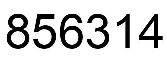 Number 856314 black image