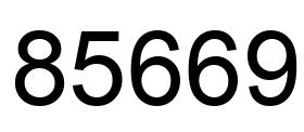 Number 85669 black image