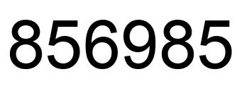 Number 856985 black image