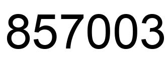 Number 857003 black image