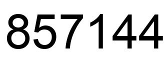 Number 857144 black image