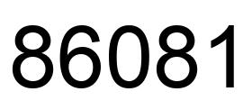 Number 86081 black image
