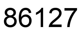 Número 86127 imagen negro