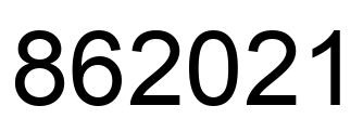 Number 862021 black image