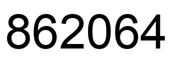 Number 862064 black image